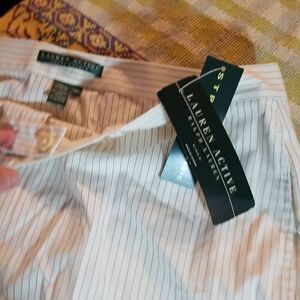 Ralph Lauren Women's Athletic Shorts - White with Black Stripes without tags